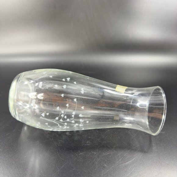 Pasabahce Clear Glass Vase Etched Flowers Floral Made in Turkey Tall Vessel Vase - Picture 13 of 15